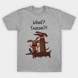 Cute and excited dachshunds realize it’s the season T-Shirt